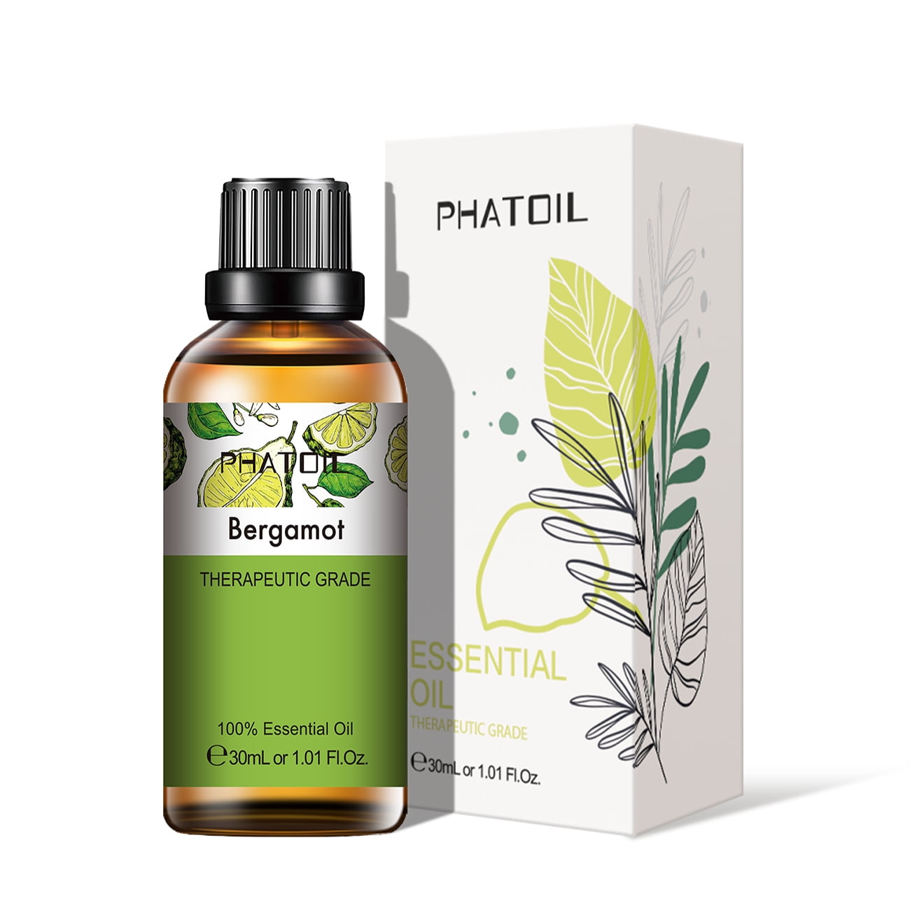 PHATOIL Bergamot Essential Oils for Diffusers Humidifier 100% Pure Natural Aromatherapy Massage Bath Sleep Relaxation 30ml/1.01 fl.Oz