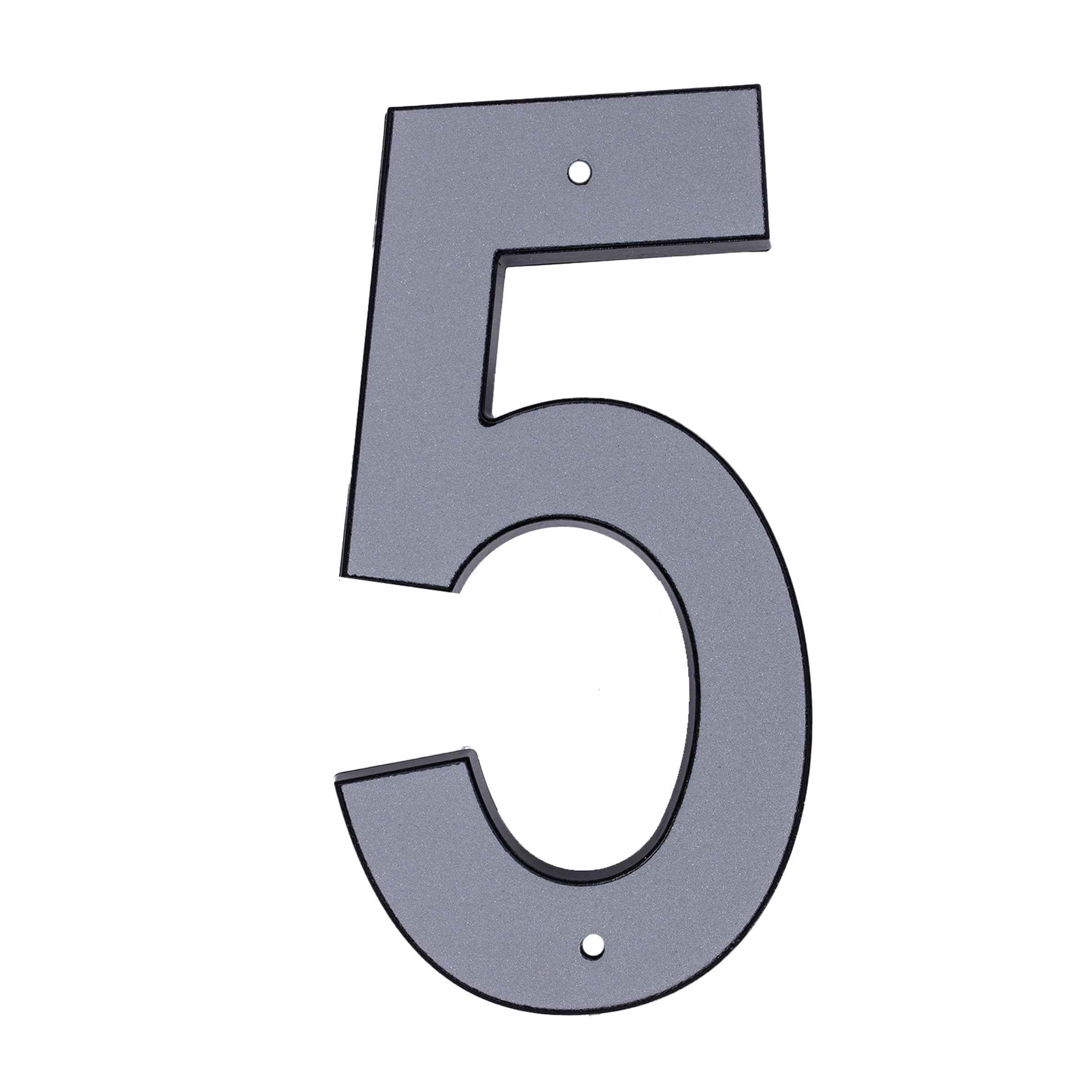 (5 pack) HY-KO 4" Reflective Plastic Modern Number 5