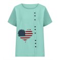 thumbnail image 3 of DPTALR WomenS Round Neck Short Sleeve Tops Linen Womens Tops Trendy Tops for Women 2024, 3 of 3