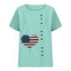 thumbnail image 3 of Camiseta Casual de Manga Corta con Botón de Cuello Redondo de las Mujeres, Tops Cortos para las Mujeres, 3 of 3