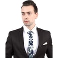 thumbnail image 4 of Men's Cotton Printed Floral Tie 2.56" Skinny Narrow Necktie, 4 of 6