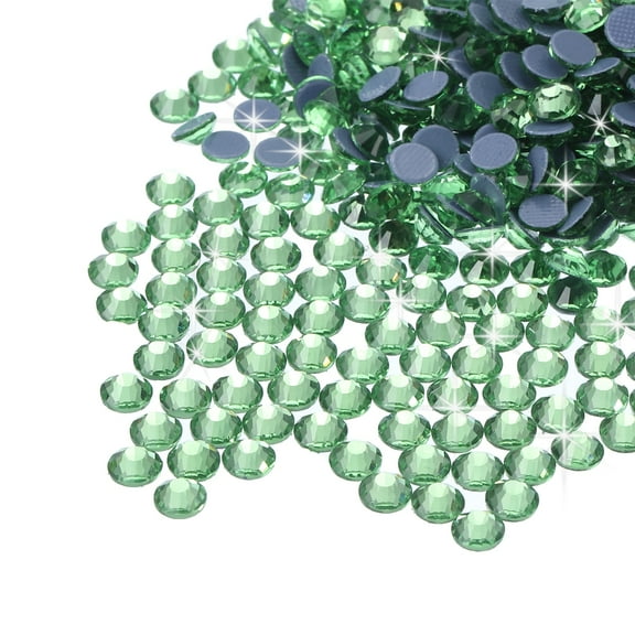 Uxcell 2880 Pcs Hotfix Rhinestones Flatback Crystal Glass Gems SS6 2mm Light Green