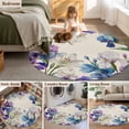 thumbnail image 5 of Round Rugs 7Ft, Blue Purple Flowers Round Area Rug Washable Indoor Throw Carpet, Spring Seasonal Botanical Florals Large Non Slip Circle Rug for Dining Room Playroom Home Decor Aesthetic, 5 of 8
