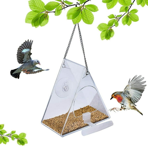 Mangeoire pour oiseaux Mangeoire pour oiseaux en acrylique avec ventouse