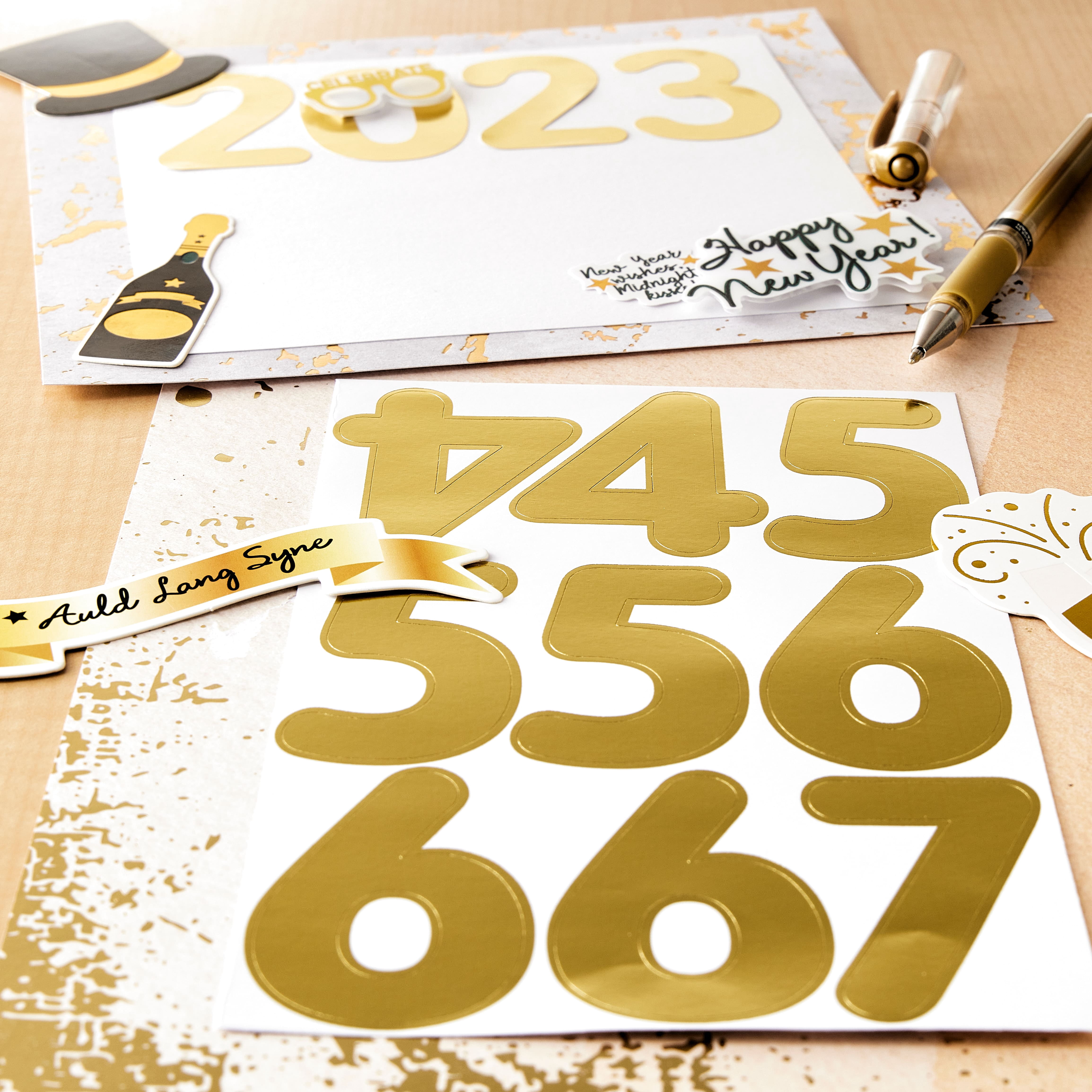 Recollections Gold Foil Rounded Number Stickers, 12 Pack