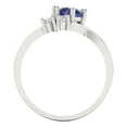thumbnail image 4 of Clara Pucci 14K White Gold Solid Gold Tanzanite Three-Stone Anniversary Ring for Women - 0.87 cttw Round Cut, 4 of 8