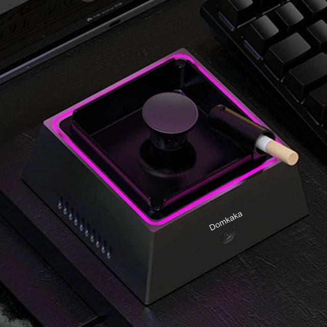 PRETXORVE Cendrier Multifonction, Cendrier Rechargeable par USB pour Intérieur Extérieur Maison Bureau