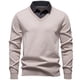 thumbnail image 2 of Blusa y camisa de manga larga con cuello vuelto para hombre, camisa de punto con bloques de color, blusa ajustada de manga larga con cuello vuelto y medio botón, blusa de poliéster para hombre, 2 of 4