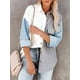 thumbnail image 5 of Guardurnaity Abrigo de mujer Botón de bloque de color Camisa cálida Otoño Invierno Solapa de pana Prendas para la parte del cuerpo Blanco+gris+azul cielo XXL Guardurnaity AP003978-17, 5 of 6