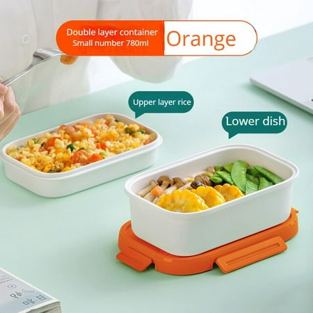 

UMMH Microwave Oven Heating Bento Box Plastic Partition Belt Rice Lunch Box Special Rectangular Partition
