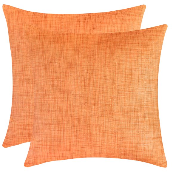 The White Petals Orange Euro Throw Pillow Cover - (26x26 inch) | Decorative, Washable Cushion Covers for Couch, Sofa, Bedroom, Living Room - Pack of 2