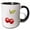 Black/White, variant on 3drose, an Image of Two Red Cherries on White, Elegant Kitchen Art Gift, 11oz Two-tone Blue Mug
