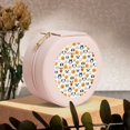 thumbnail image 6 of Naloa Dog Faces Round Jewelry Box, Travel Jewelry Organizer, 3.9 x 3.9 x 2in Jewelry Storage Box for Women-Pink, 6 of 7
