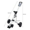 thumbnail image 2 of Foldable 3 Wheel Golf Push Cart, Lightweight Collapsible Golf Trolley with Foot Brake, One Second to Open and Close Compact Pull Caddy Cart, 2 of 14