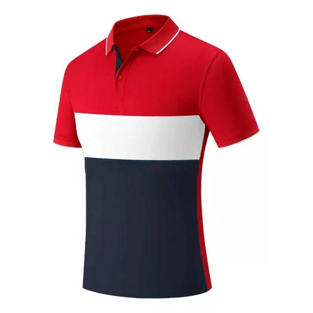 Playera Tipo Polo Casual Slim Bloque De Color Para Hombre
