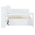 thumbnail image 5 of Harper & Bright Designs Full Size Wood Daybed with Storage Drawers, Built-in Desk with USB Ports and Shelves, Space Saving Platform Bed Frame with Charging Station, White, 5 of 18