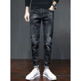 thumbnail image 5 of Pantalones con bolsillos, vaqueros para hombre, pantalones vaqueros ajustados para hombre, pantalones vaqueros elásticos ajustados, ajustados, estilo coreano de otoño 2024, casual, 5 of 5