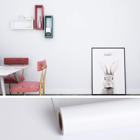 VEELIKE Matte White Wallpaper Peel and Stick White Contact Paper for Countertops Waterproof 15.7"×354" Self Adhesive Removable Wallpaper for Bedroom White Vinyl Roll for Cabinets Kitchen Bathroom