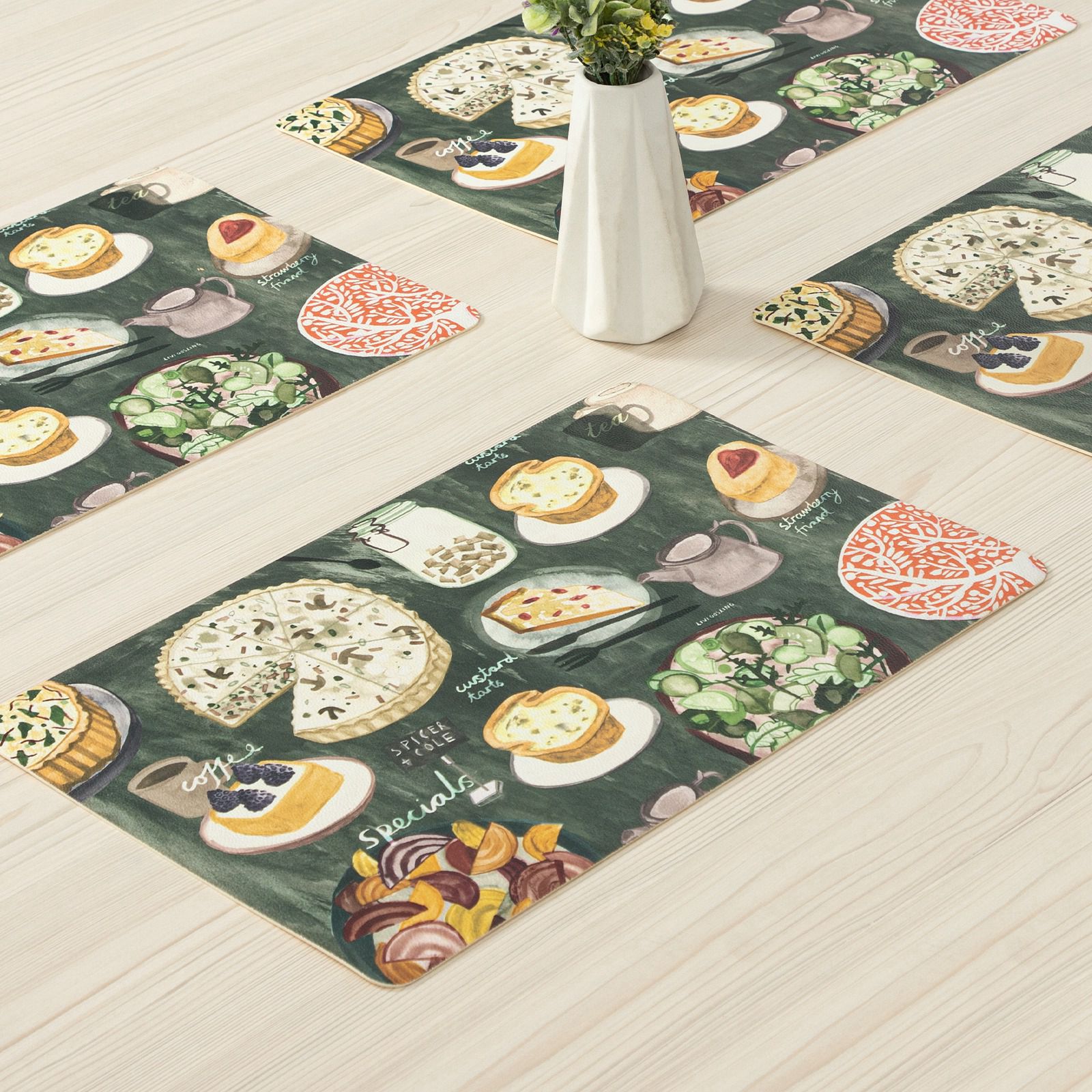 RAY STAR Placemats Set of 4, Vinyl Washable Wipeable Place Mats-12inx18in, Heat Resistant Waterproof Place Mat