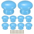 thumbnail image 1 of Uxcell 10-Pack Pomos de Armario de Cocina, Tirador Redondo de Madera Sólida de 1-5/16 In(33mm), Hardware de Pomo de Cajón [Azul], 1 of 1