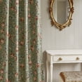thumbnail image 2 of StangH Green Floral Curtains for Living Room, Soft Velvet Peony Print with Cottage Privacy Window Drapes for Living Room, Sage Green, W52 x L84, 2 Panels, 2 of 8