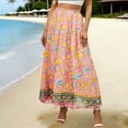 thumbnail image 2 of Faldas de Mujer Midi Gasa Floral Impresa Falda de Verano para las Mujeres, Falda Midi Casual con Cintura Elástica Suelta Ajuste, Falda Ligera de Playa Flujo para el Uso Diario, 2 of 7