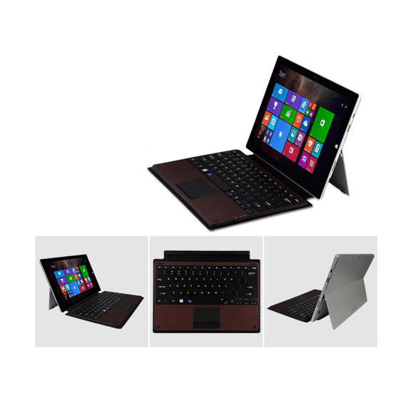 Ultra Slim Metal Bluetooth Keyboard For Microsoft Surface pro3 pro4 with Touchpad(Brown)