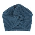 thumbnail image 5 of Sombrero de seto para mujer Sombrero para niñas Sombrero para mantenerse abrigado Moda Alta calidad Otoño Invierno Sombrero cruzado Lana Estilo musulmán Color puro 2 piezas (Gris claro+Azul) oso de fresa Electrónica, 5 of 5