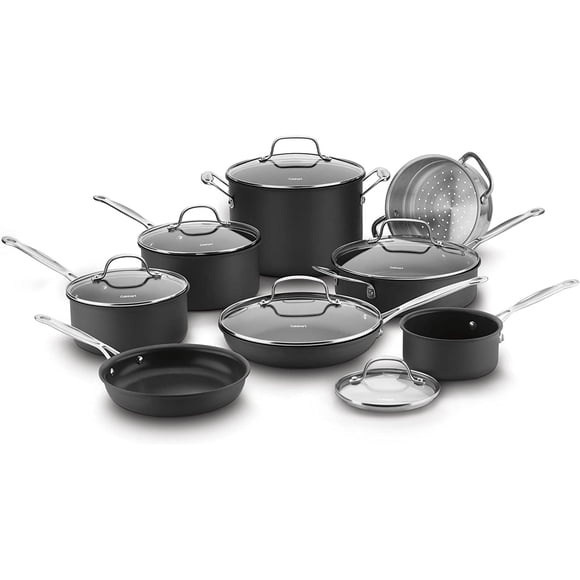 Cuisinart 14 Piece Chef's Classic Non-Stick Hard Anodized Cookware Set, Gray Cuisinart 66-14N