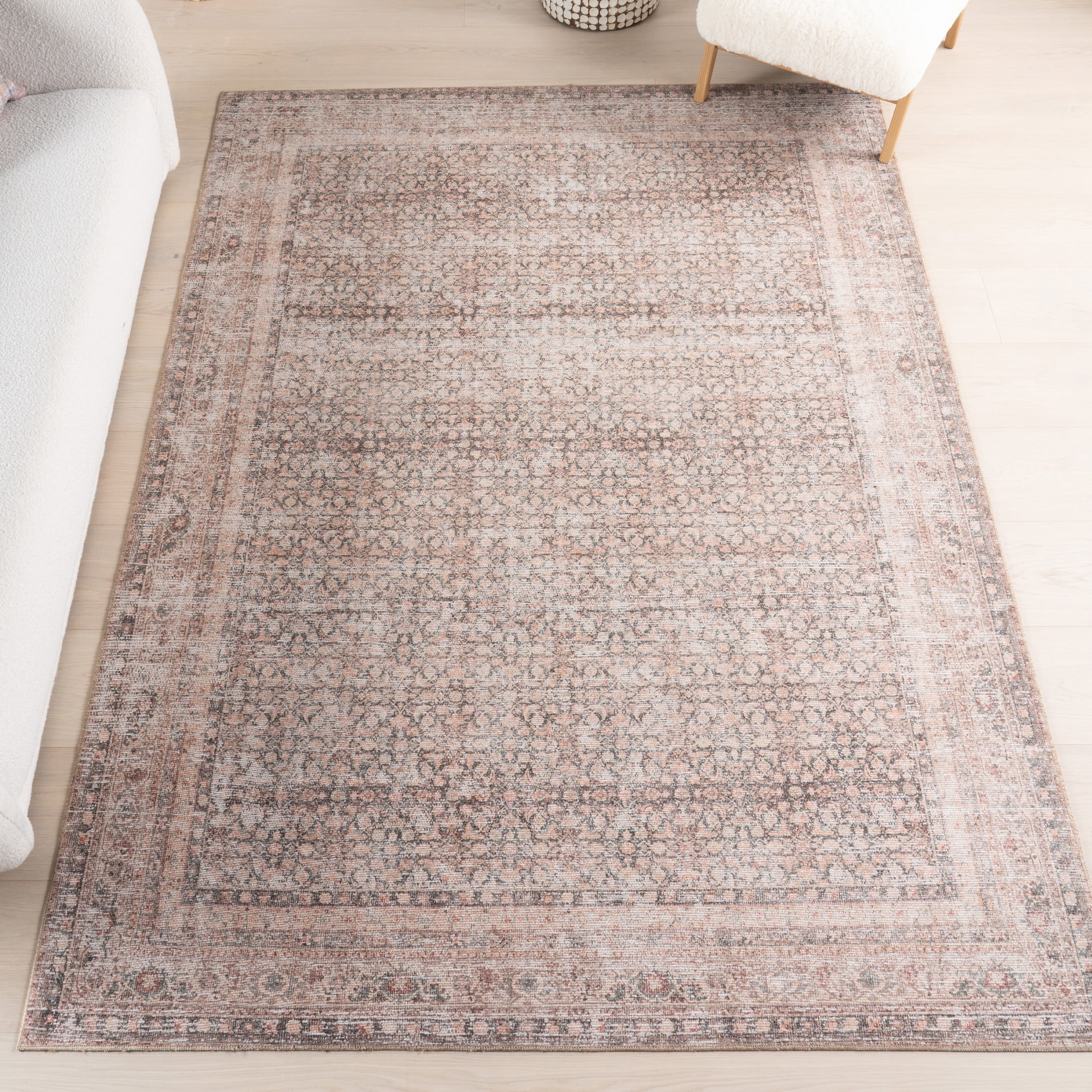 SAFAVIEH Isabella Zander Oriental Area Rug, Light Grey/Cream, 5'3