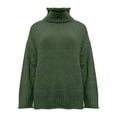 thumbnail image 3 of Green Sweatshirt for Women's High Neck Large Sweater Batwing Long Sleeve Pullover Loose Knit Pullover Sweater Women Fall Clothes, 3 of 4