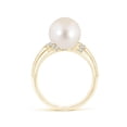 thumbnail image 2 of ANGARA Freshwater Cultured Pearl Ring with Pave-Set Diamonds in 14K Yellow Gold for Women | June Birthstone, Birthday, Anniversary, Jewelry Gift for Women | Pearl Ring, 2 of 9
