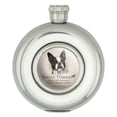 thumbnail image 1 of Boston Terrier Dog Breed Round Stainless Steel 5oz Hip Drink Flask, 1 of 4