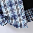 thumbnail image 5 of LNWUY Men's Flip Collar Shirts Cotton Long Sleeve Plaid Shirt Casual Fashion Button Up Shirts Jackets with Pockets Blue XXL, 5 of 8