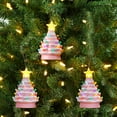 thumbnail image 2 of Mr. Christmas 5 in. Set of 3 Nostalgic Ceramic Tree Ornaments - Pink, 2 of 4