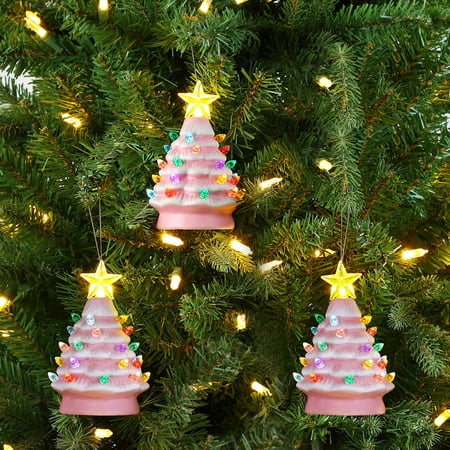 Mr Christmas - 5" Pink Nostalgic Trees - Set of 3