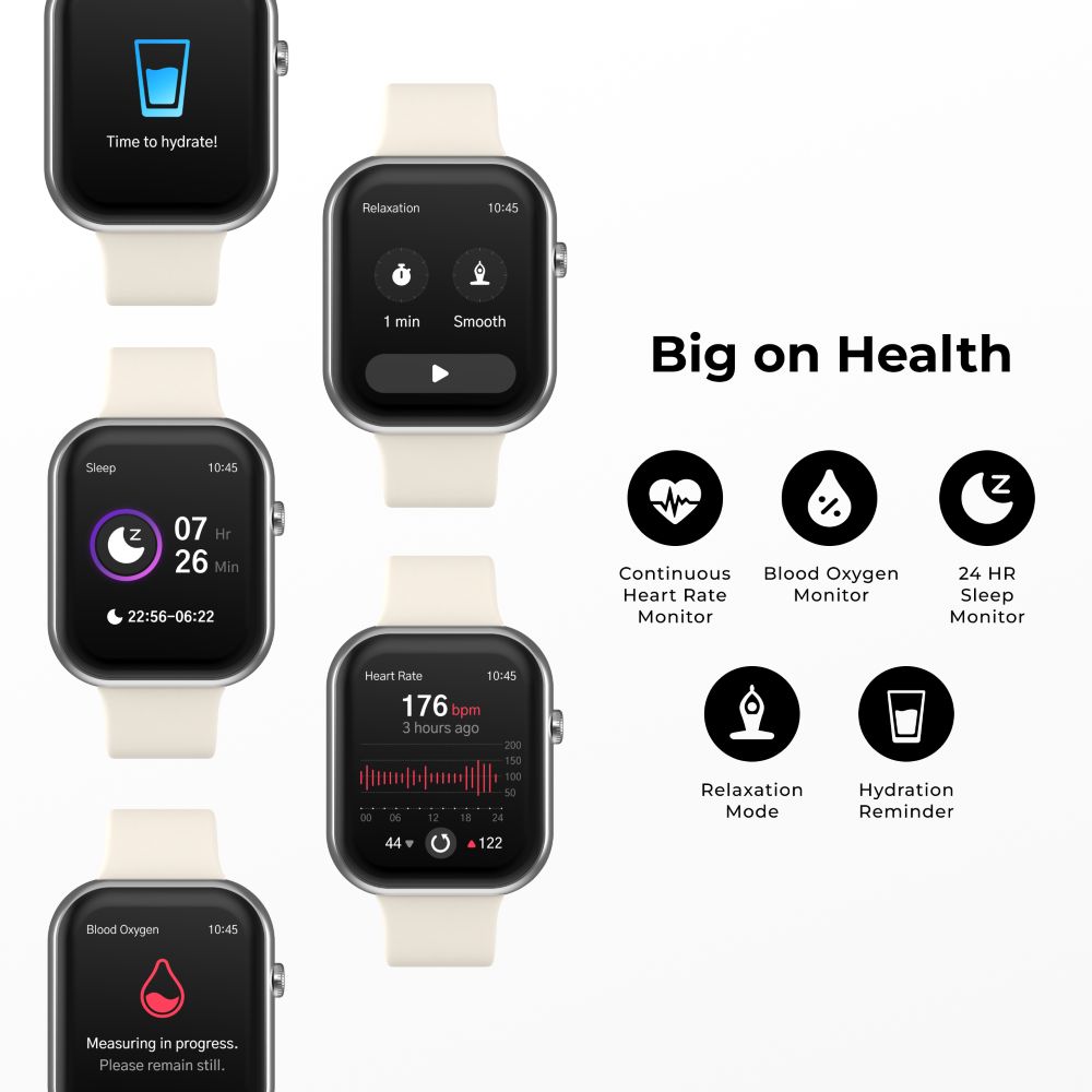 iTouch, AIR 5 Smartwatch 1.85, Amoled Display, Black