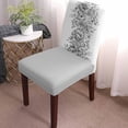 thumbnail image 3 of Sage Green Eucalyptus Dining Chair Cover Set of 4,Stretch Chair Protectors Slipcover,Spandex Kitchen Chair Seat Back Cushion Slip Cover for Dining Room,Party,Country Nature Plant Leaves Botany White, 3 of 6