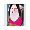 thumbnail image 2 of Playera Blusa De 9 Corazones Distintos Dibujados Ropa De Mujer Color Blanco Talla Chica Marca Emil SaEs, 2 of 4