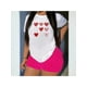 thumbnail image 2 of Playera Blusa De 9 Corazones Distintos Dibujados Ropa De Mujer Color Blanco Talla Chica Marca Emil SaEs, 2 of 4
