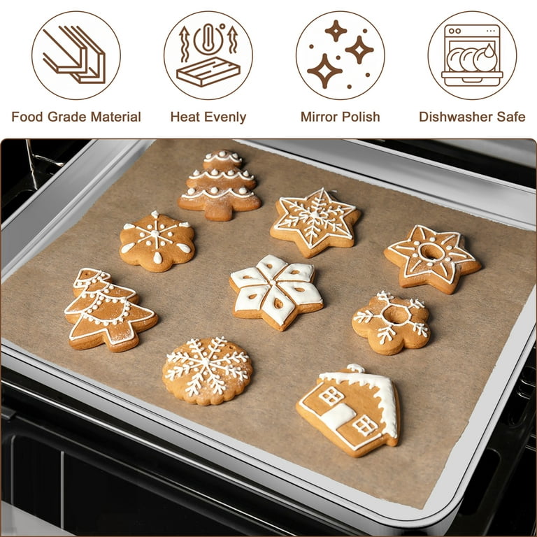 ROTTAY Baking Sheet with Rack Set (2 Pans + 2 Racks), Stainless Steel  Cookie Sheet with Cooling Rack, Nonstick Baking Pan, Warp Resistant & Heavy  Duty