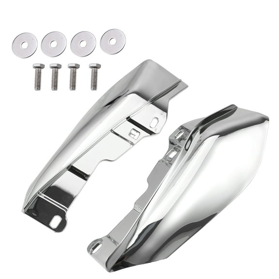 Unique Bargains 1 Pair Heat Shields Deflector for Harley Davidson Street Glide 2009-2016 Plating Silver Tone