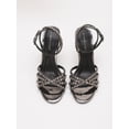 thumbnail image 5 of On feet & in love Women's Mirror Metallic Studded Strappy Stiletto Sandals - Scalloped Ankle Strap Dress Heels with Adjustable Buckle, 5 of 7