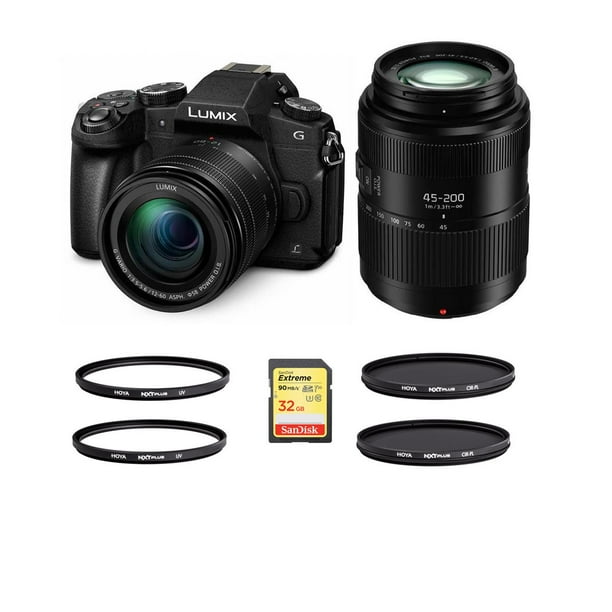 Panasonic Lumix Dmc G85 Mirrorless Camera With 12 60mm F 3 5 5 6 Lumix G Power Ois Lens Black And Panasonic Lumix G Vario 45 0mm F 4 5 6 Ii Power Walmart Com Walmart Com