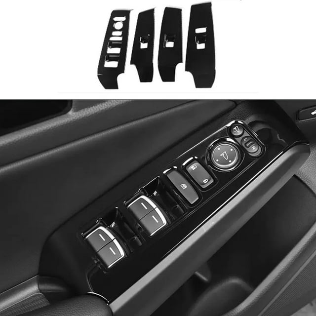 Bright black ABS Inner Window Switch Panel Cover Trim for Honda for Civic 2022-2024