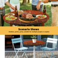 thumbnail image 6 of Elastic Fitted Round Tablecloth, Orange Geometric Waterproof Stretch Table Cover for 55"-60" Tables, Ombre Modern Abstract Art Washable Outdoor Tablecloths for Patio, Picnic, Camping, 6 of 9