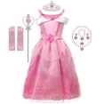 thumbnail image 1 of Disney vestido de princesa Rapunzel Cenicienta para niñas, disfraz de Bella, Aurora, Blancanieves, Carnaval y Halloween Fivean unisex, 1 of 2