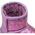 thumbnail image 4 of Kushyshoo Girls Snow Boot Light Purple Sparkle Sequins Winter Boots Lightweight for Big Kids Size 2, 4 of 7