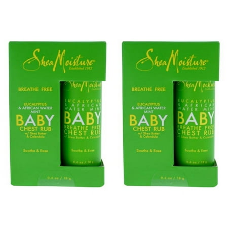 Shea Moisture Eucalyptus and African Water Mint Baby Chest Rub - Pack of 2 Ointment 0.6 oz
