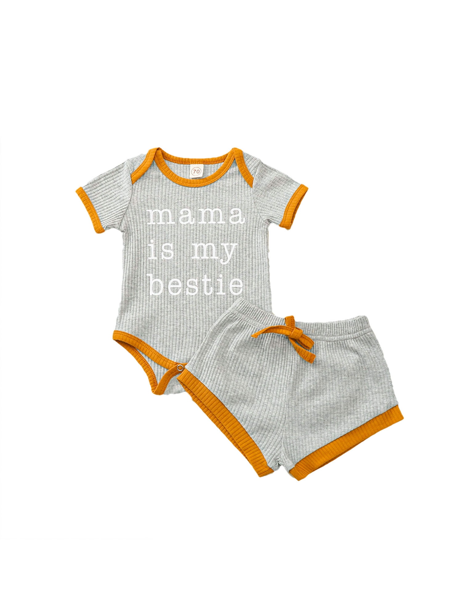 Newborn Baby Boy Girl Scrawl Letter Playsuit Romper Jumpsuit Outfits Clothes Set 